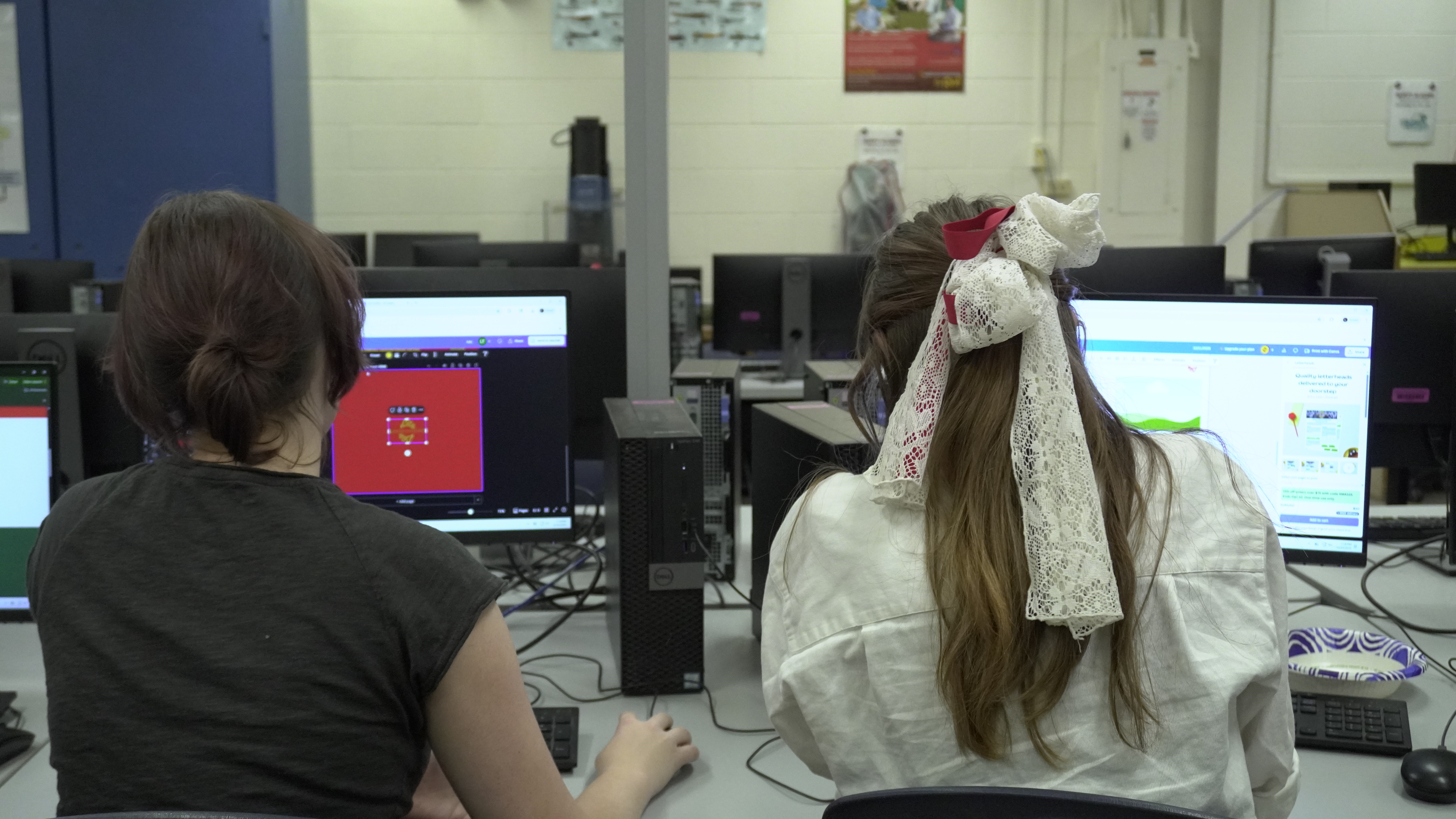 Photo of people working on the newsletter.